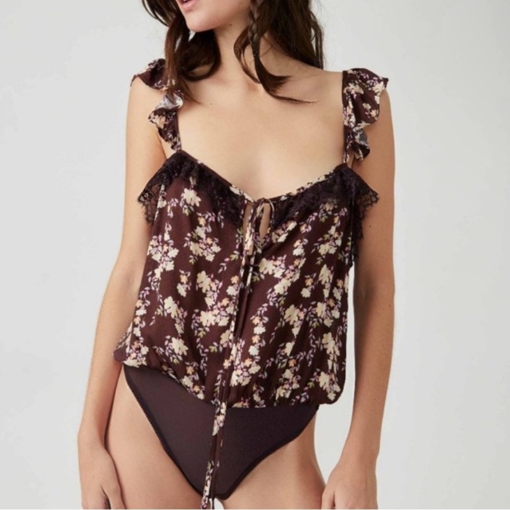 Free People Take It Away Bodysuit in Brown - NWT